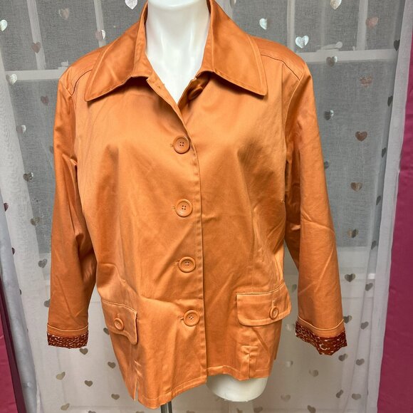 Chico's Tops - #164 Chico's Orange Button-Down Dress Shirt Size 3 (16)